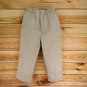 Pembrook Capri Pant High Rise Womens L Brown STRETCH WAIST: 30-33 INCHES Pockets